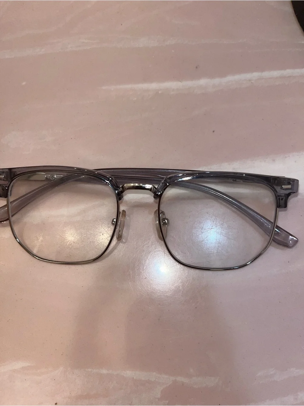 Retro Matte Silver Sunglasses with Dark Lenses